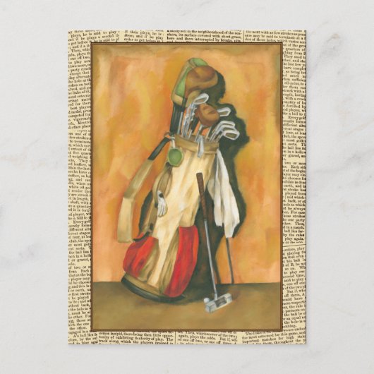 Golf Bag met handschoen van Jennifer Goldberger Briefkaart (Voorkant)