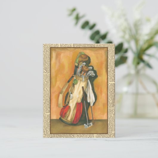 Golf Bag met handschoen van Jennifer Goldberger Briefkaart (Staand voorkant)