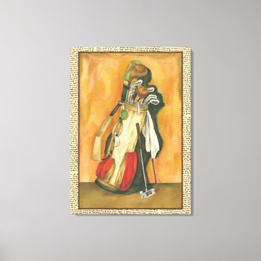 Golf Bag met handschoen van Jennifer Goldberger Canvas Afdruk (Voorkant)