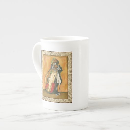 Golf Bag met handschoen van Jennifer Goldberger Porselein Kop (Links)