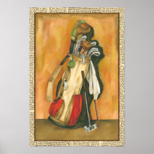 Golf Bag met handschoen van Jennifer Goldberger Poster