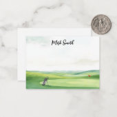 Golf Bag on the Course with Name for Golfer Notitiekaartje (Voorkant / Achterkant in situ)