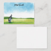 Golf Bag on the Course with Name for Golfer Notitiekaartje (Voorkant / Achterkant)
