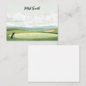 Golf Bag on the Course with Name for Golfer Notitiekaartje (Voorkant / Achterkant)