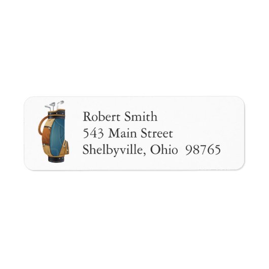 Golf Bag Return Address Labels (Voorkant)