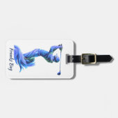 Golf Bag, Silhouette, blau, grün, dein Name Bagagelabel (Voorkant horizontaal)