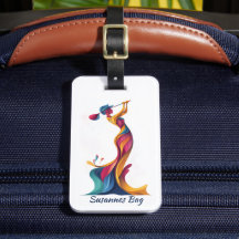 Golf Bag Tag, Lady Silhouette, bunt, elegant