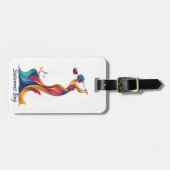 Golf Bag Tag, Lady Silhouette, bunt, elegant Bagagelabel (Voorkant horizontaal)
