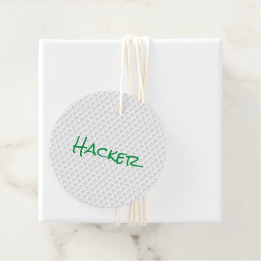 Golf Bal Dimples HACKER Golfen Grappig Gift Wrap Bedankjes Labels (In situ)