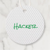 Golf Bal Dimples HACKER Golfen Grappig Gift Wrap Bedankjes Labels (Voorkant)