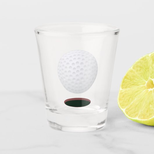 Golf bal en gat schot glas (Voorkant)