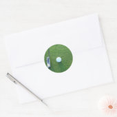 Golf, bal en putter ronde sticker (Envelop)