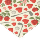 Golf bal en rode roos rode hart golf liefhebber go tafelkleed (Gekanteld)