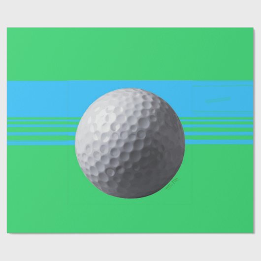 Golf Bal glanzend inpakpapier groot (Vlak)