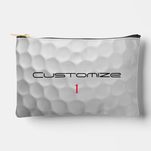 Golf bal kuiltjes gepersonaliseerde tekst en numme etui (Voorkant)