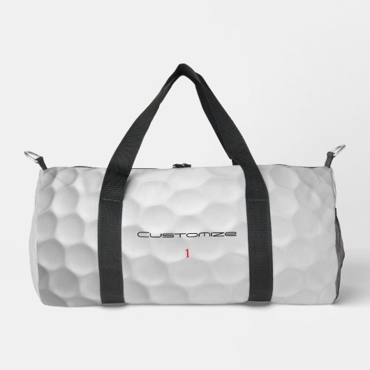 Golf bal kuiltjes gepersonaliseerde tekst en numme plunjezak (Voorkant)