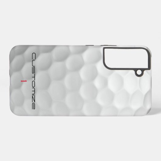 Golf bal kuiltjes gepersonaliseerde tekst en numme samsung galaxy hoesje (Achterkant horizontaal)