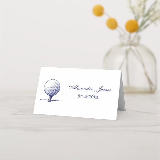 Golf-bal op T-shirt Escort Card Plaatskaartje (Voorkant)
