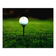 Golf-bal op T-shirt met groene Turf-fotoafdrukken