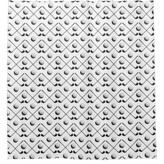 Golf bal patroon douche gordijn (Voorkant)