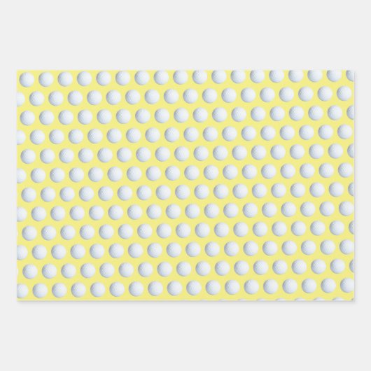Golf bal Sport Patroon Groen Wit & Geel Inpakpapier Vel (Voorkant 3)