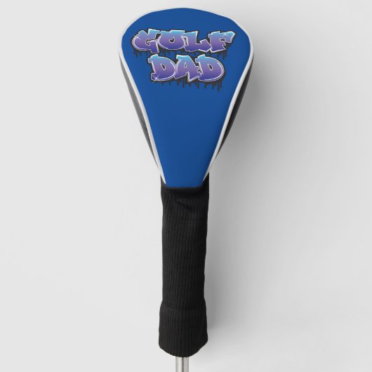 GOLF BAL Vader Vaderdag Golfer Graffiti blauw Golfheadcover (Voorkant)
