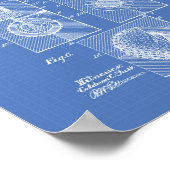 Golf Ball 1902 Patent Art - Blauwdruk Poster (Hoek)