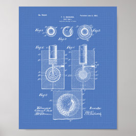 Golf Ball 1902 Patent Art - Blauwdruk Poster