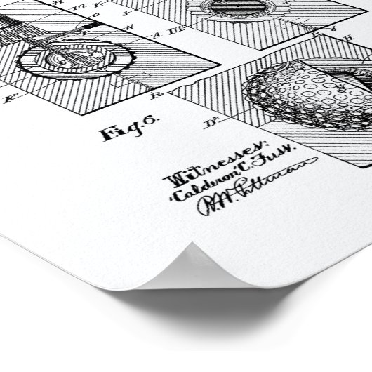 Golf Ball 1902 Patent Art - Witboek Poster (Hoek)