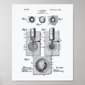 Golf Ball 1902 Patent Art - Witboek Poster (Voorkant)