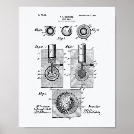 Golf Ball 1902 Patent Art - Witboek Poster
