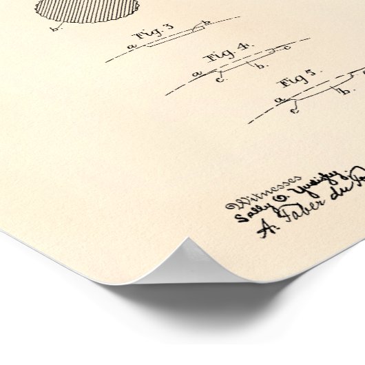 Golf Ball 1908 Patent Art - Old Peper Poster (Hoek)