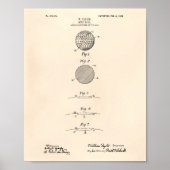 Golf Ball 1908 Patent Art - Old Peper Poster (Voorkant)