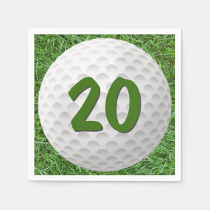 Golf Ball 20th Birthday Napkins Servet
