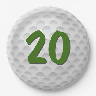 Golf Ball 20th Birthday Paper Bord