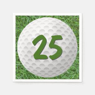 Golf Ball 25th Birthday Napkins Servet