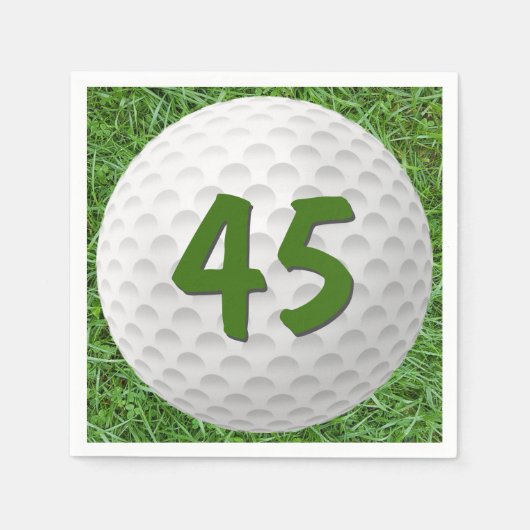 Golf Ball 45th Birthday Napkins Servet (Voorkant)