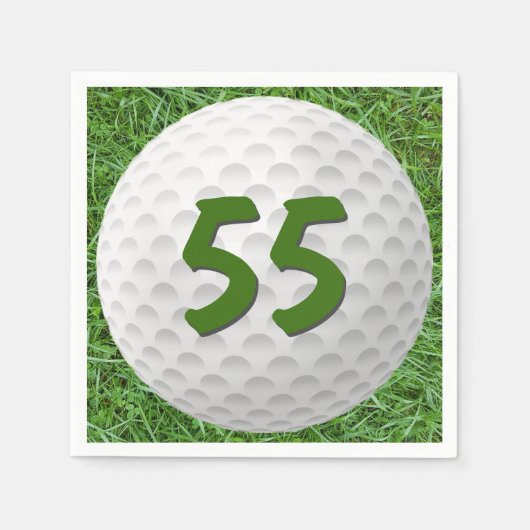 Golf Ball 55th Birthday Napkins Servet (Voorkant)