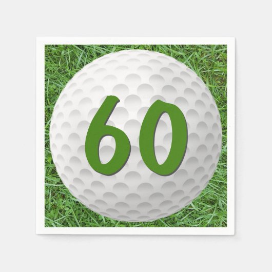Golf Ball 60th Birthday Napkins Servet (Voorkant)