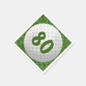 Golf Ball 80th Birthday Napkins Servet (Hoek)