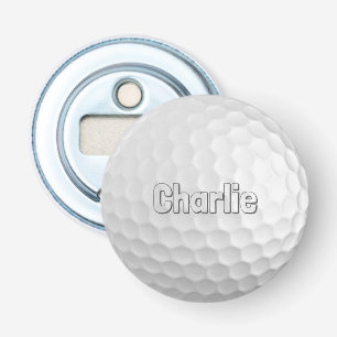 Golf Ball aangepaste naam Button Flesopener