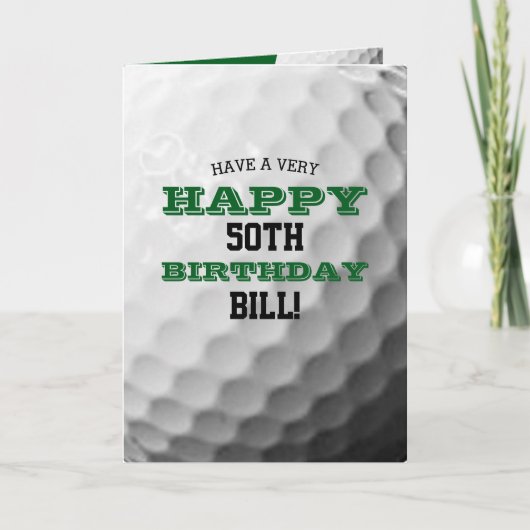 Golf Ball Add Jouw naam and Year Birthday Kaart (Voorkant)