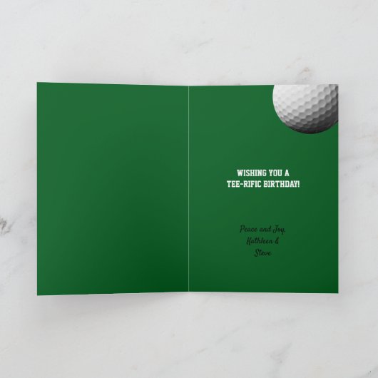 Golf Ball Add Jouw naam and Year Birthday Kaart (Binnen)