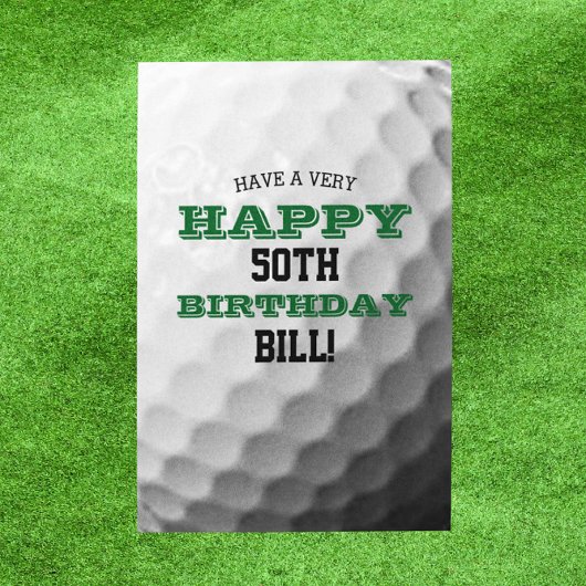 Golf Ball Add Jouw naam and Year Birthday Kaart