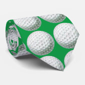 Golf Ball Art Pattern Green Stropdas (Opgerold)