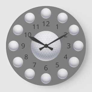 Golf Ball Atom Clock met cijfers Grote Klok