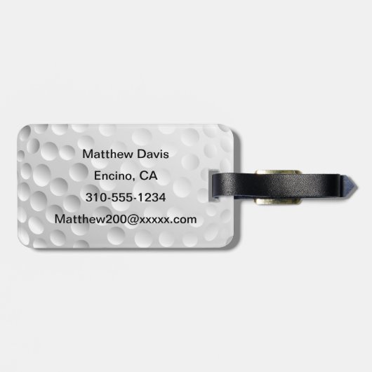 Golf Ball Bagagelabel (Achterkant horizontaal)