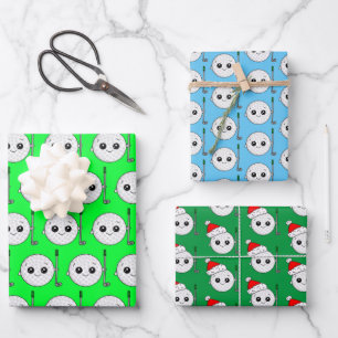 Golf Ball Birthday en Kerstmis Inpakpapier Vel