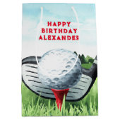 Golf Ball Birthday Small Gift Bag Medium Cadeauzakje (Voorkant)