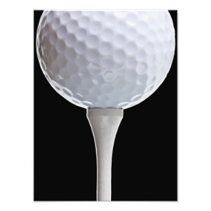Golf Ball Black Background Golfing Sports Sjabloon Foto Afdruk